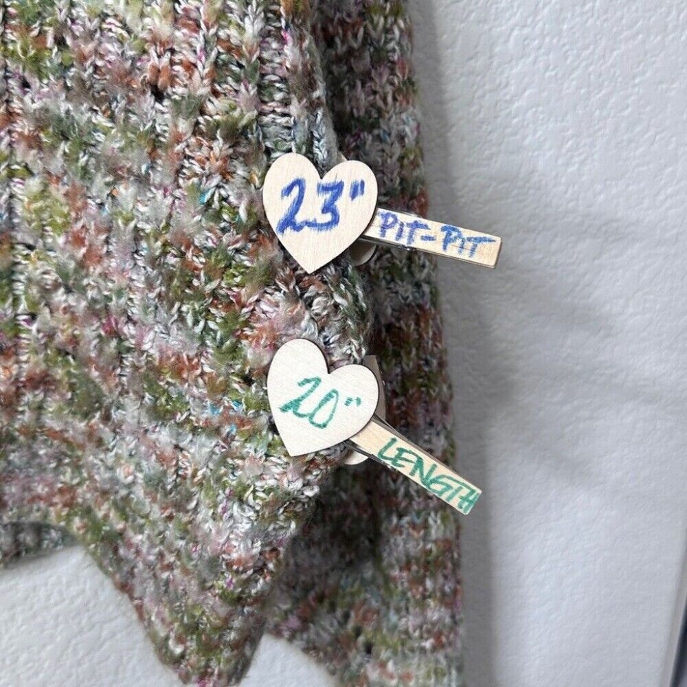 Free People Size XS Multicolor Highland Cable Knit Oversized V Neck Sweater - Picture 8 of 8